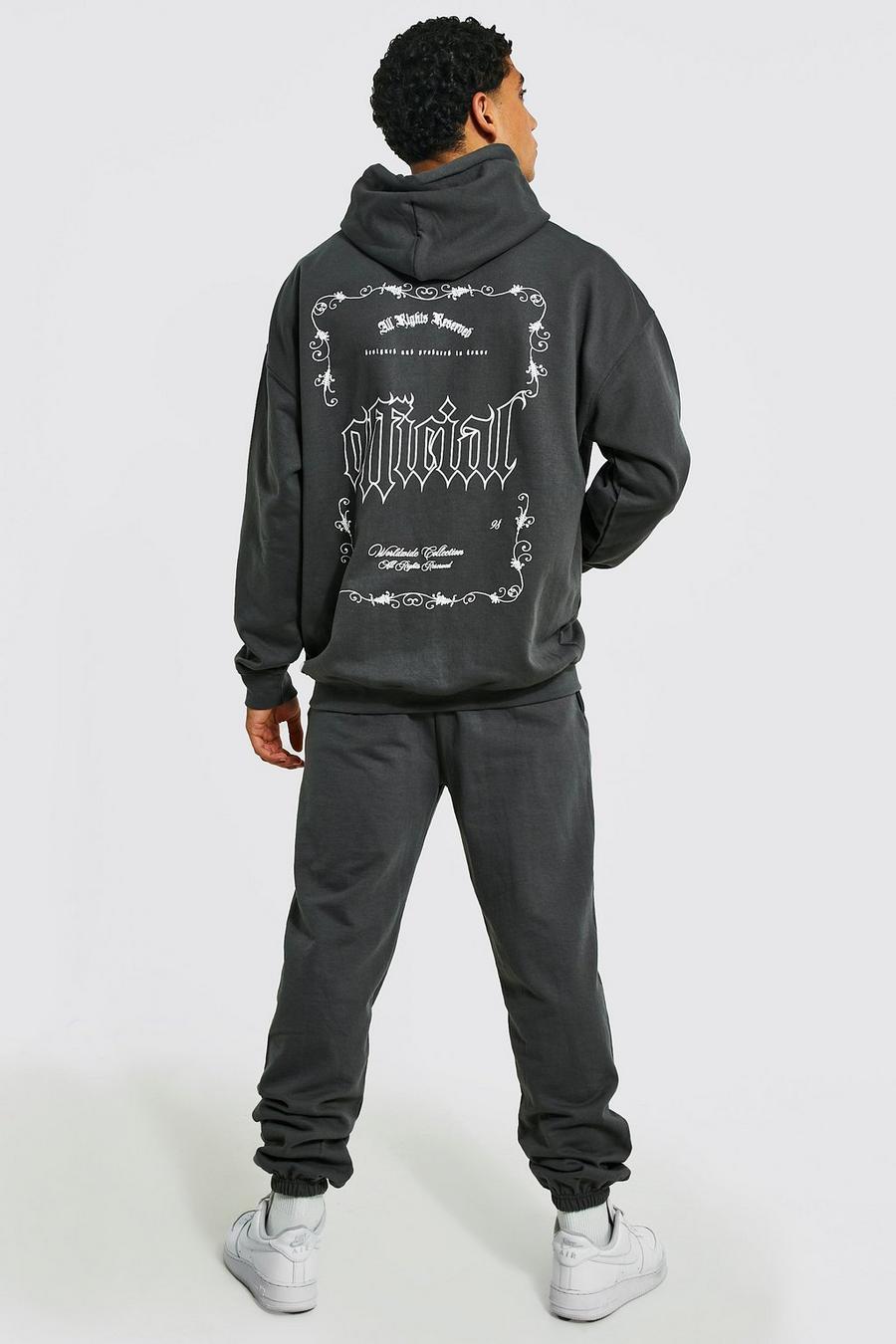 Charcoal Oversized Official Trainingspak Met Capuchon image number 1