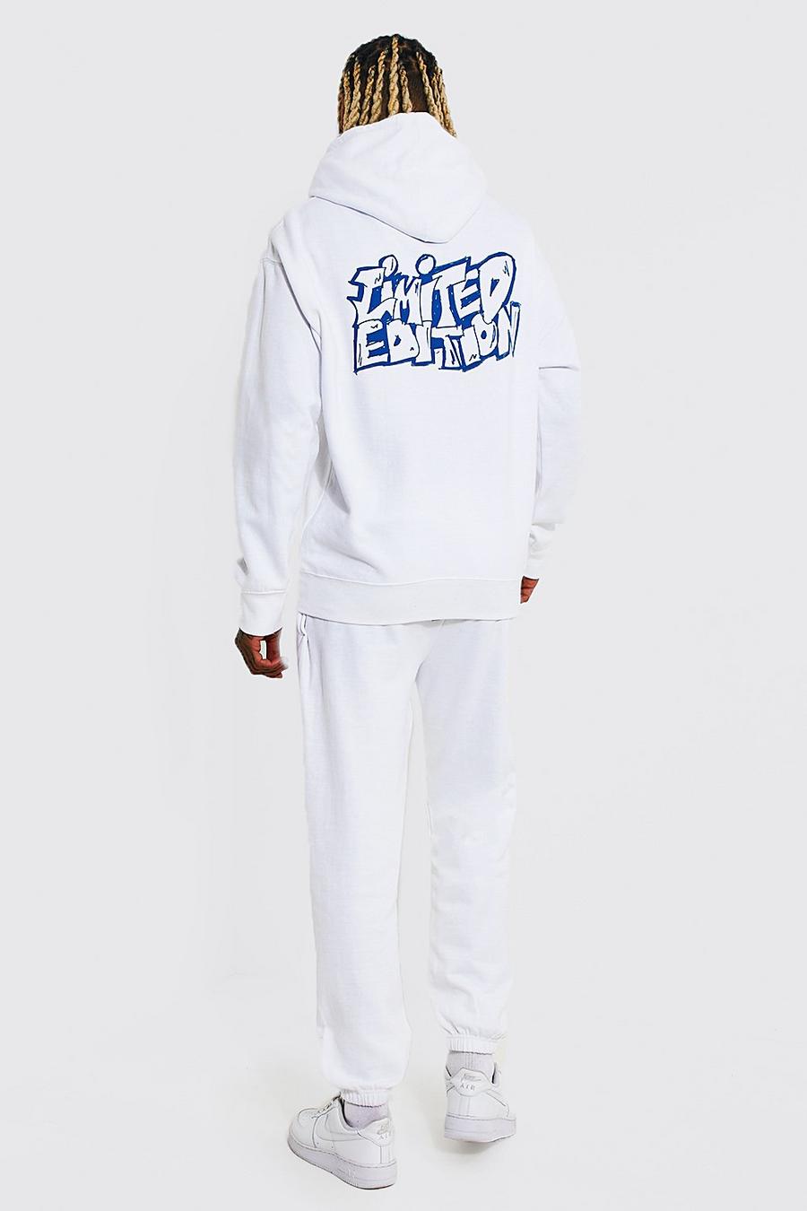 White Oversized Limited Edition Hooded Tracksuit image number 1