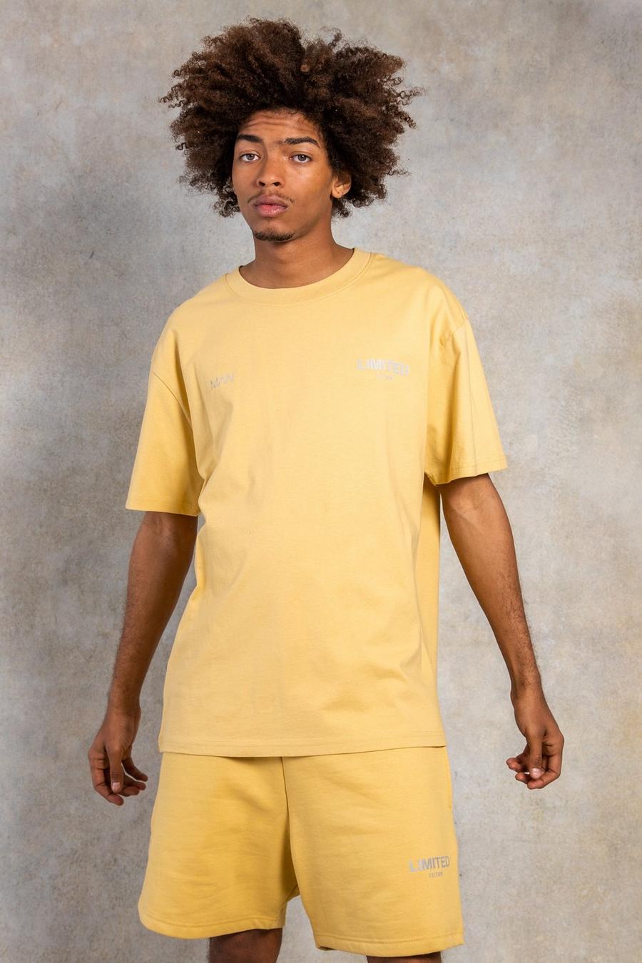 T-shirt épais oversize à imprimé, Yellow image number 1