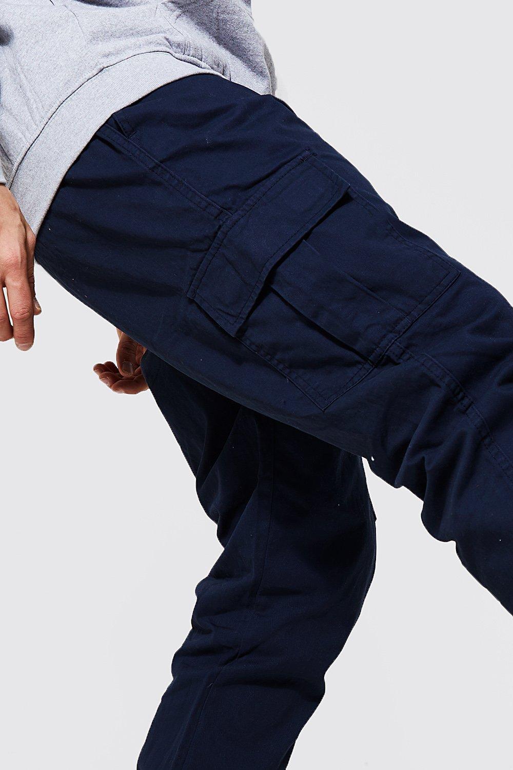 Navy Cargo Trousers For Men