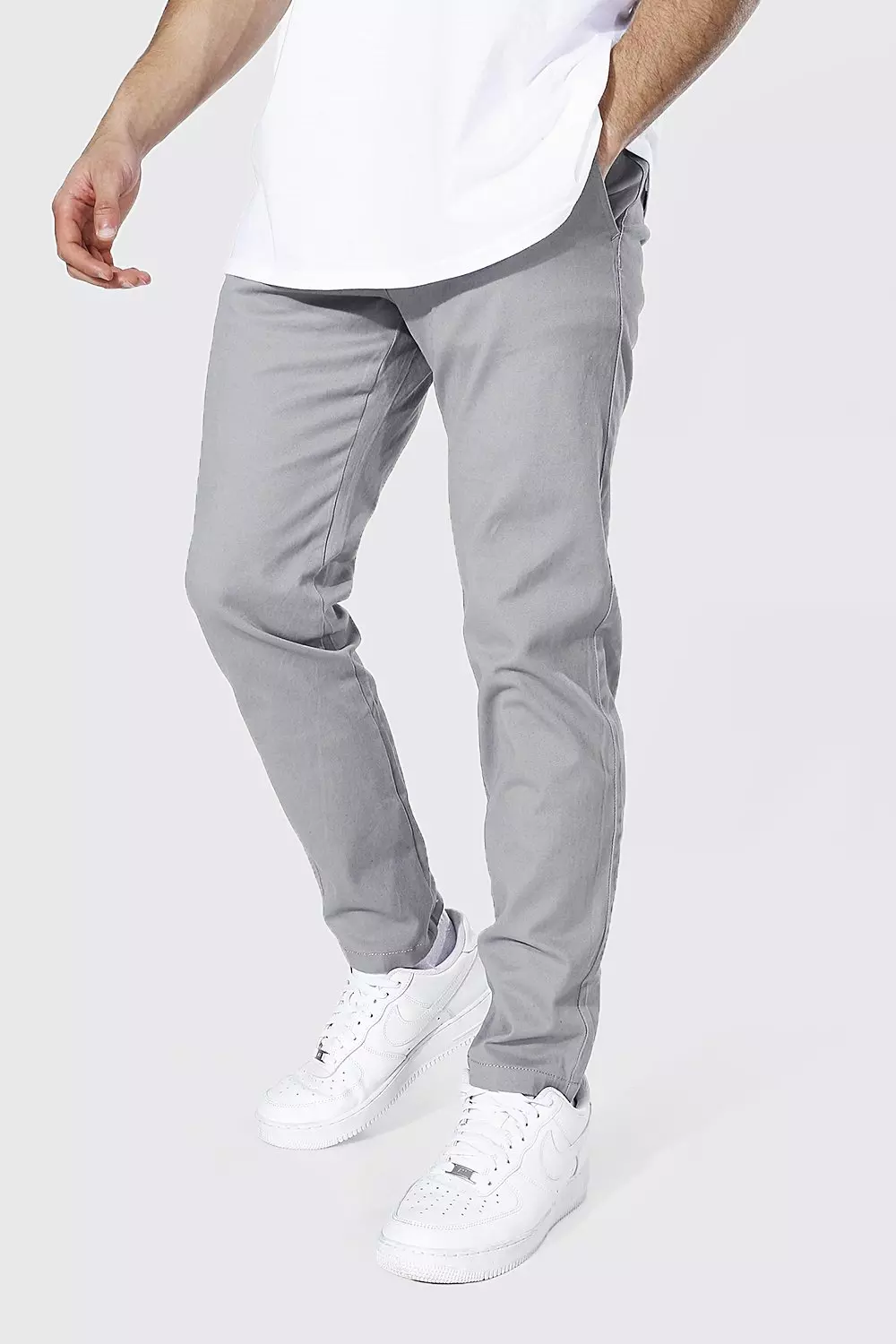 Grey Fixed Waist Slim Fit Chino Trouser alternative image