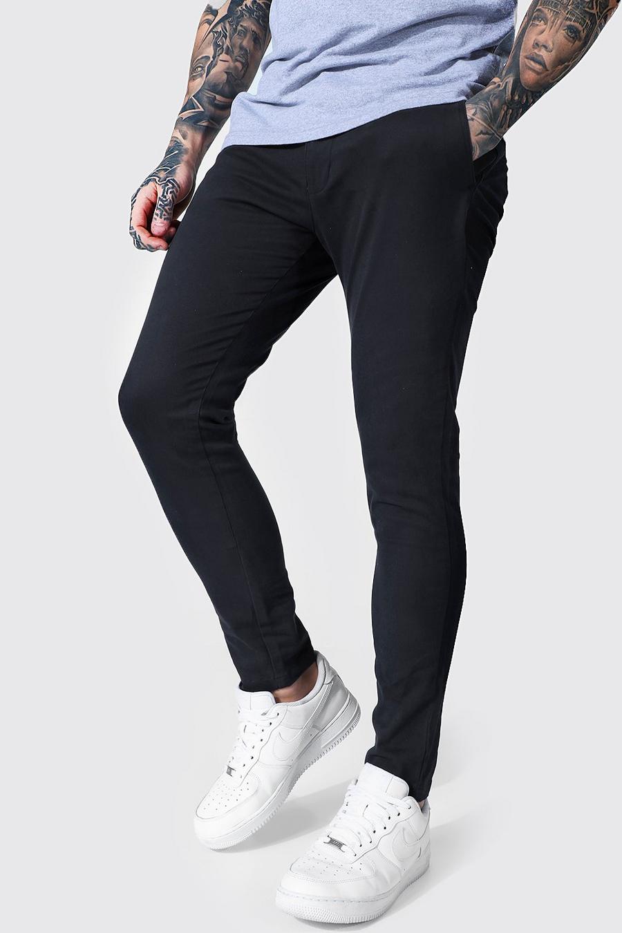 Navy Fixed Waist Super Skinny Fit Chino Trouser image number 1