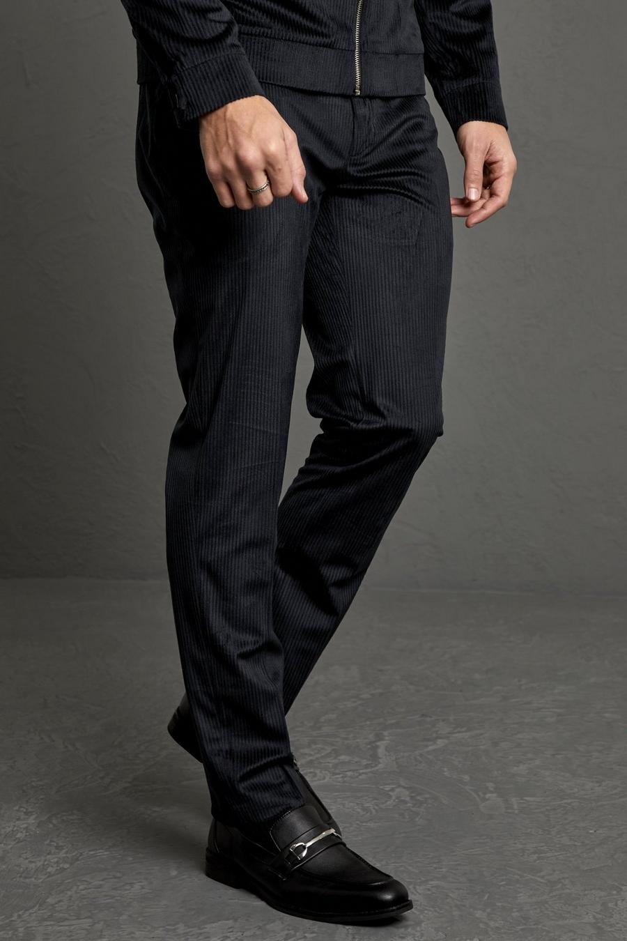 Pantalón de pana ajustado, Black image number 1
