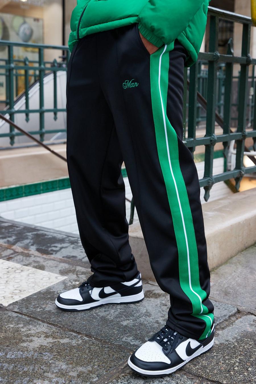 Black Man Embroidered Tricot Tape Jogger image number 1