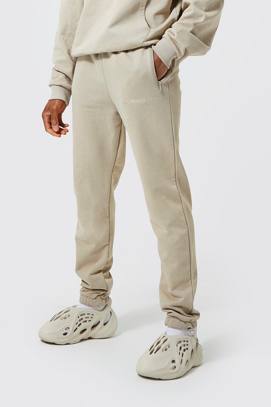 Taupe Heavyweight Loopback Tapered Jogger image number 1