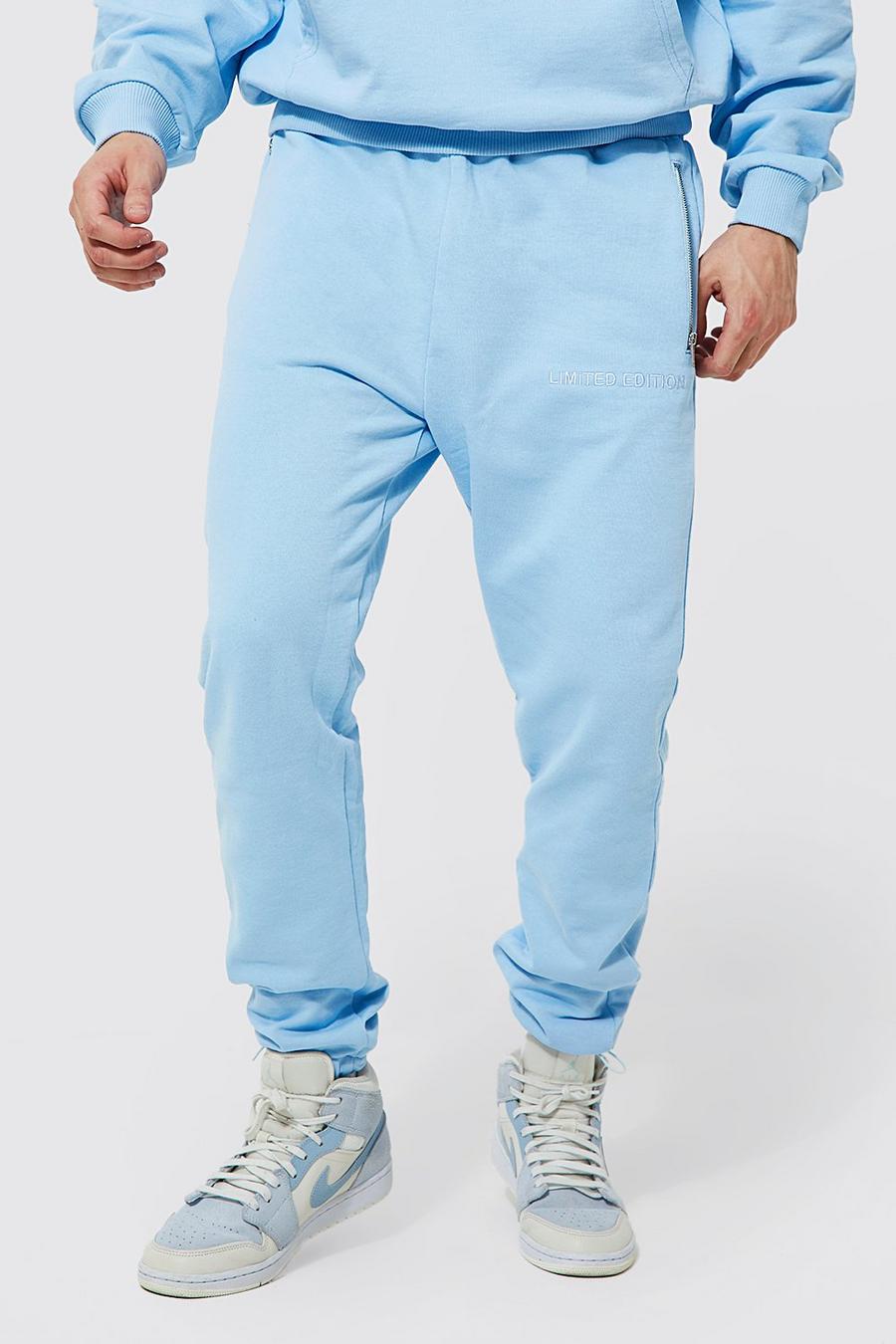Pale blue Heavyweight Loopback Tapered Jogger image number 1