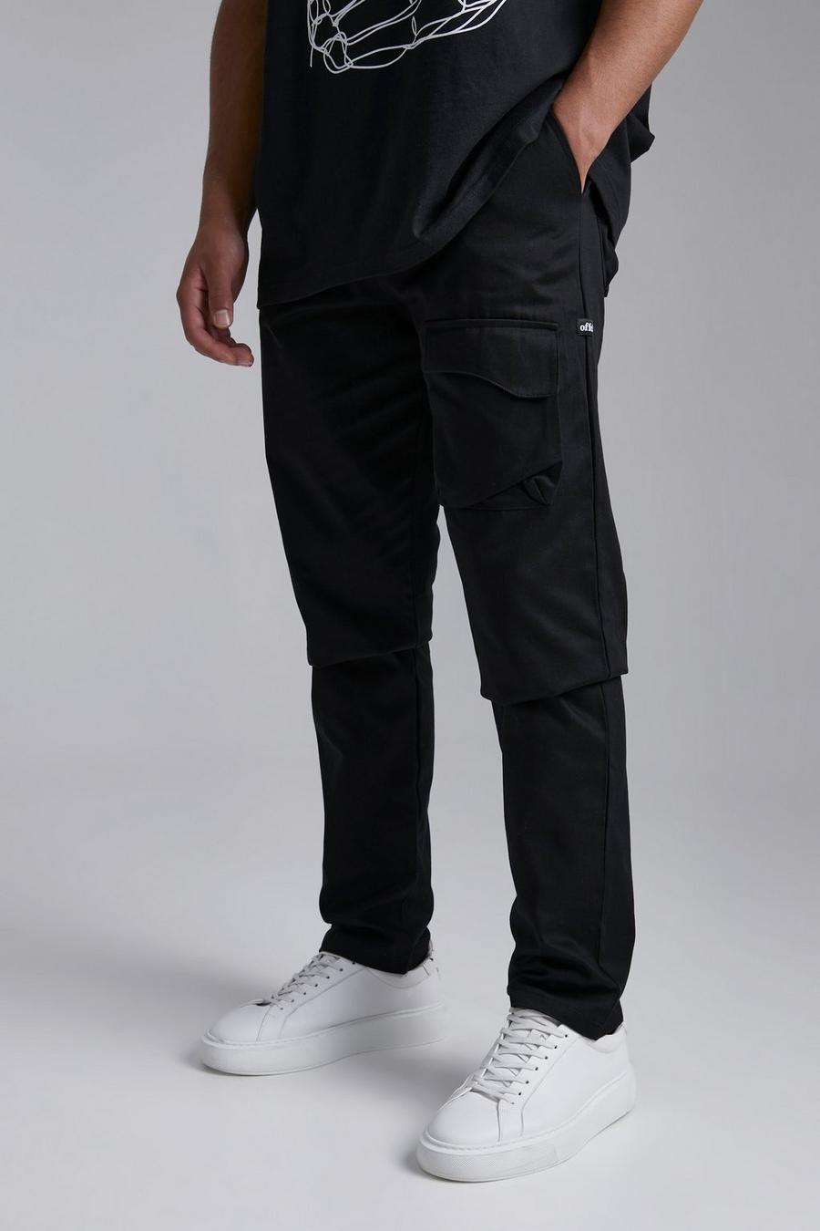 שחור negro מכנסיים בגזרה משוחררת עם כיס מקומר, לגברים גבוהים image number 1