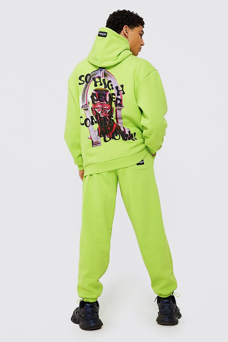 Lime Extreme Oversized Man Graphic Tracksuit image number 1