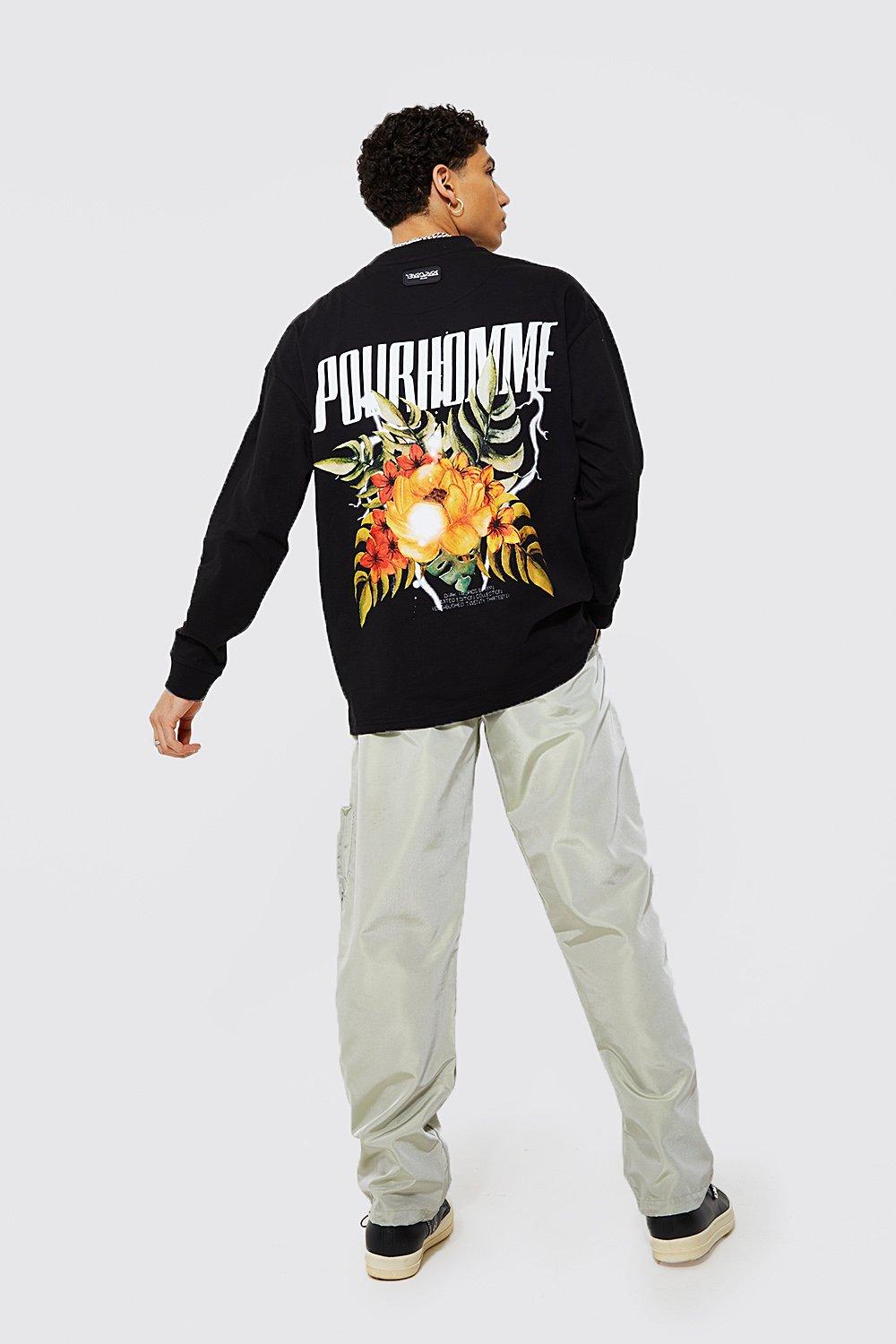 Oversized Pour Homme Long Sleeve T shirt boohoo