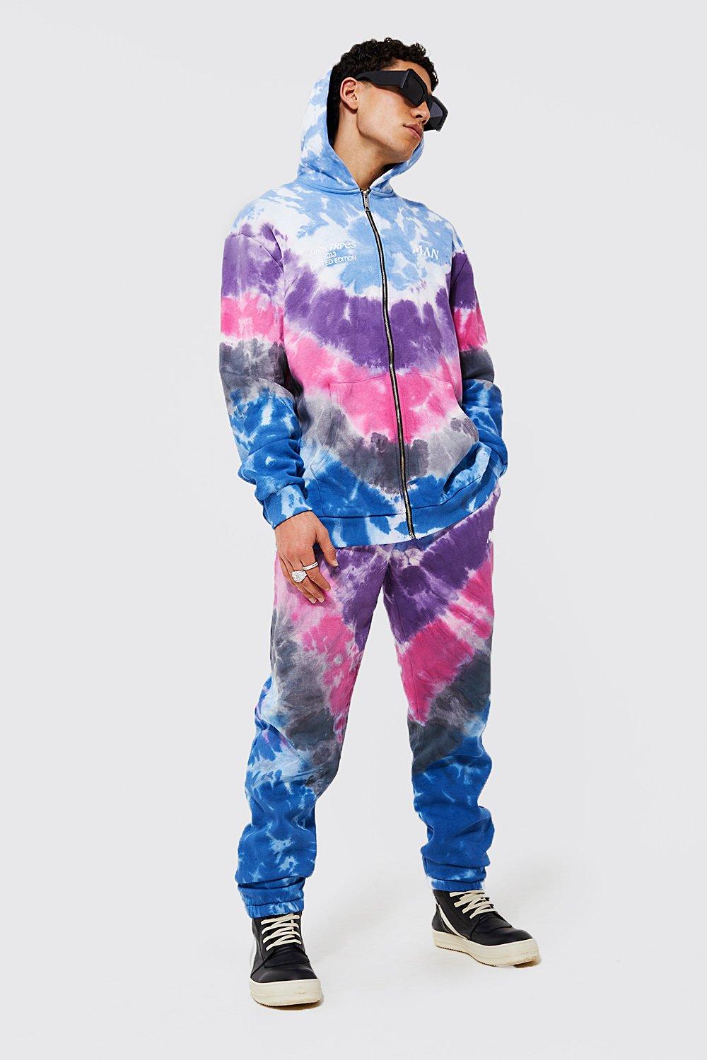 Jogging droit effet tie dye boohoo FR