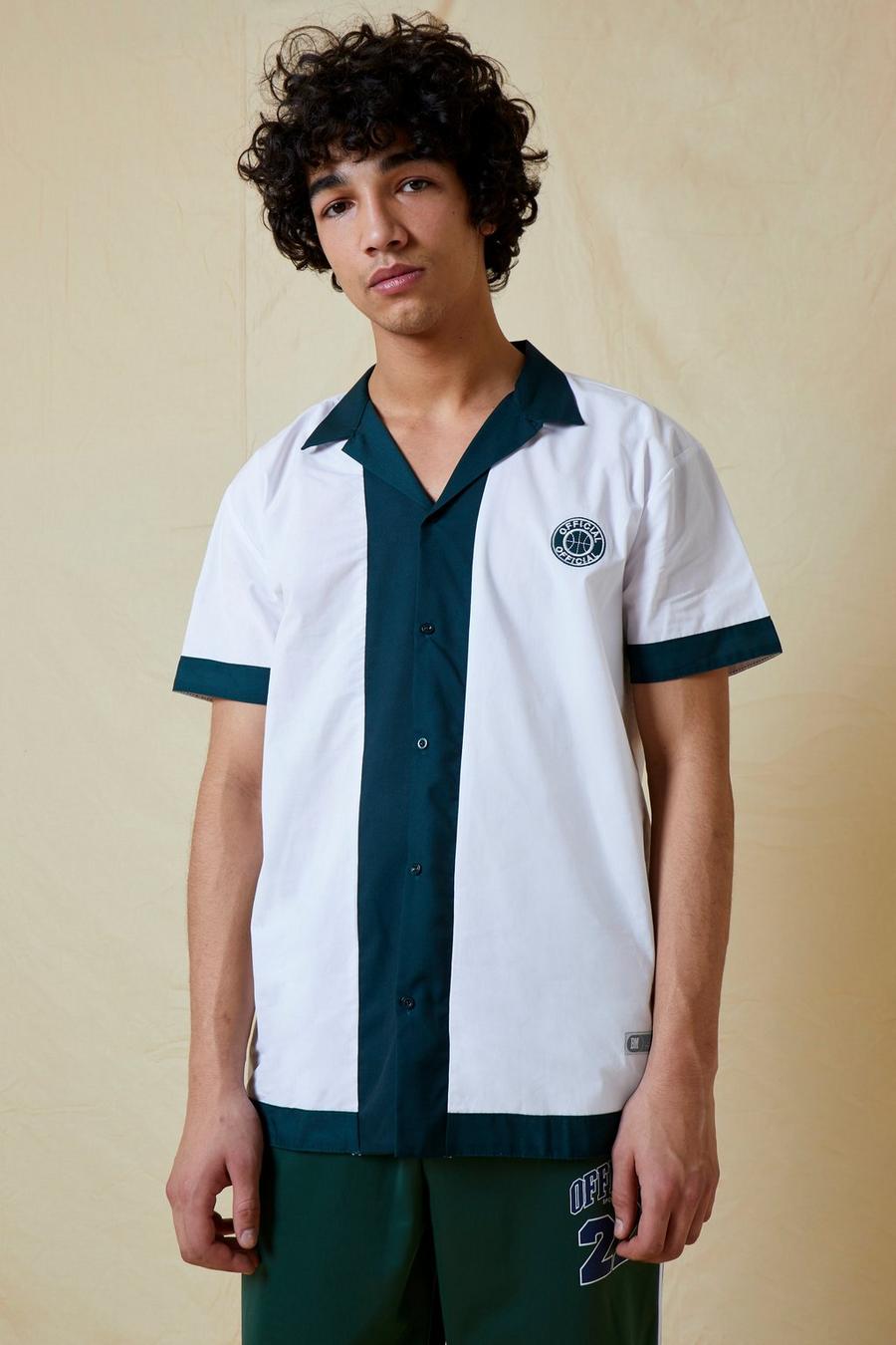 Forest Oversized Embroidered Bowling Shirt image number 1