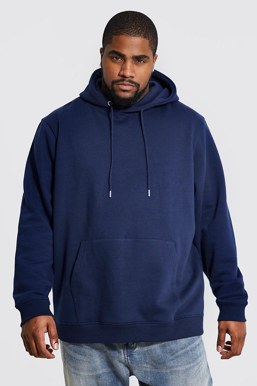 Navy Plus Basic Regular Fit Over The Head Hoodie image number 1