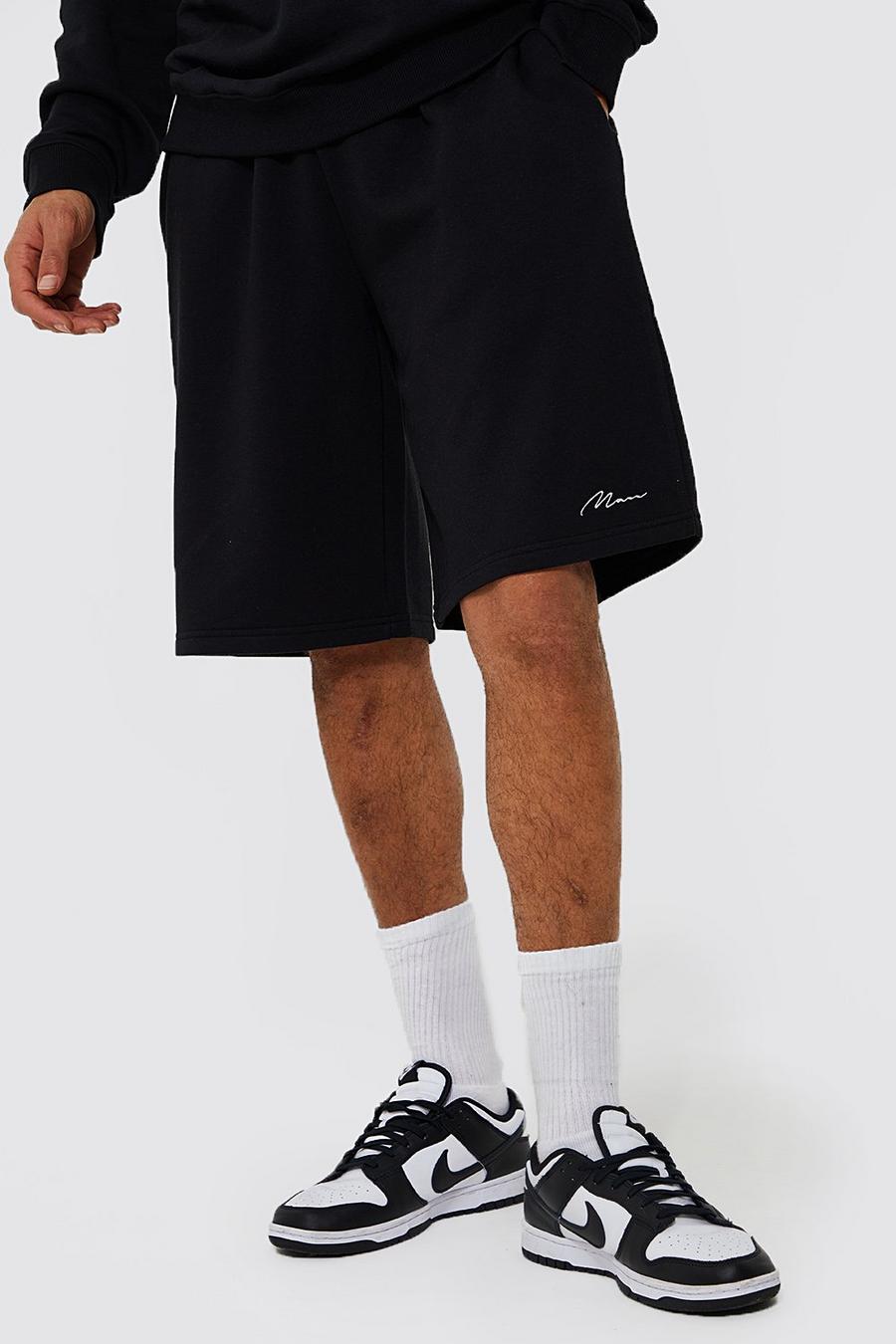 Black Tall Man Loose Jersey Short With Cotton image number 1