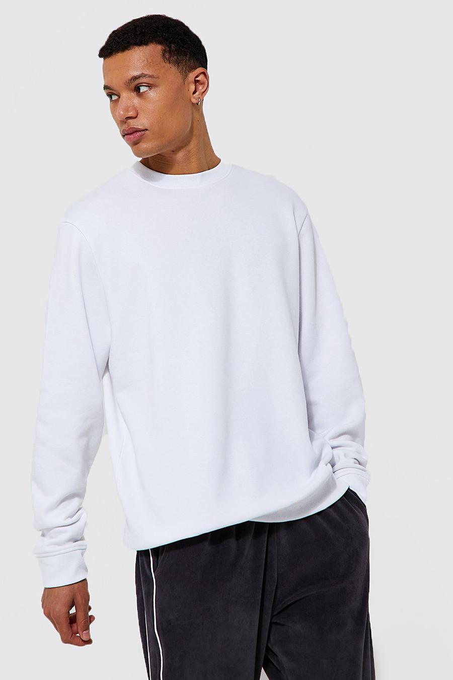 Tall Basic Sweatshirt aus REEL Baumwolle, White blanc