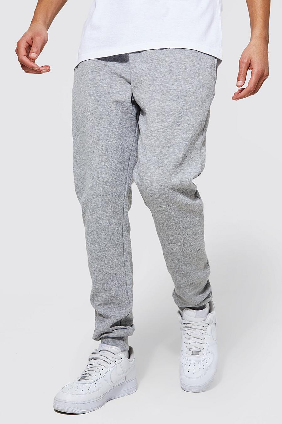 Pantalón deportivo Tall básico pitillo con algodón ecológico, Grey marl gris