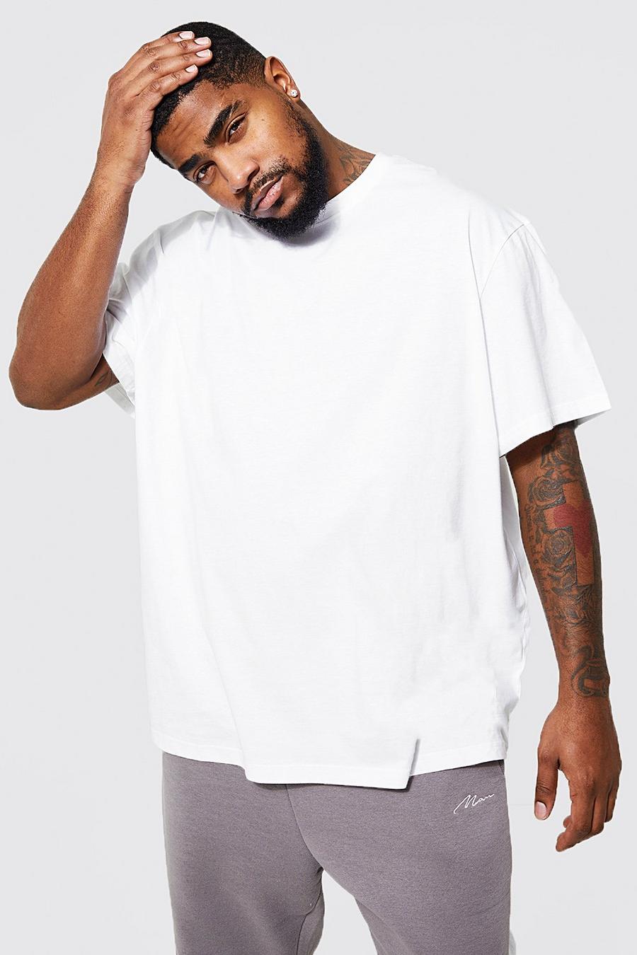 White Plus Baggy Basic T-Shirt image number 1