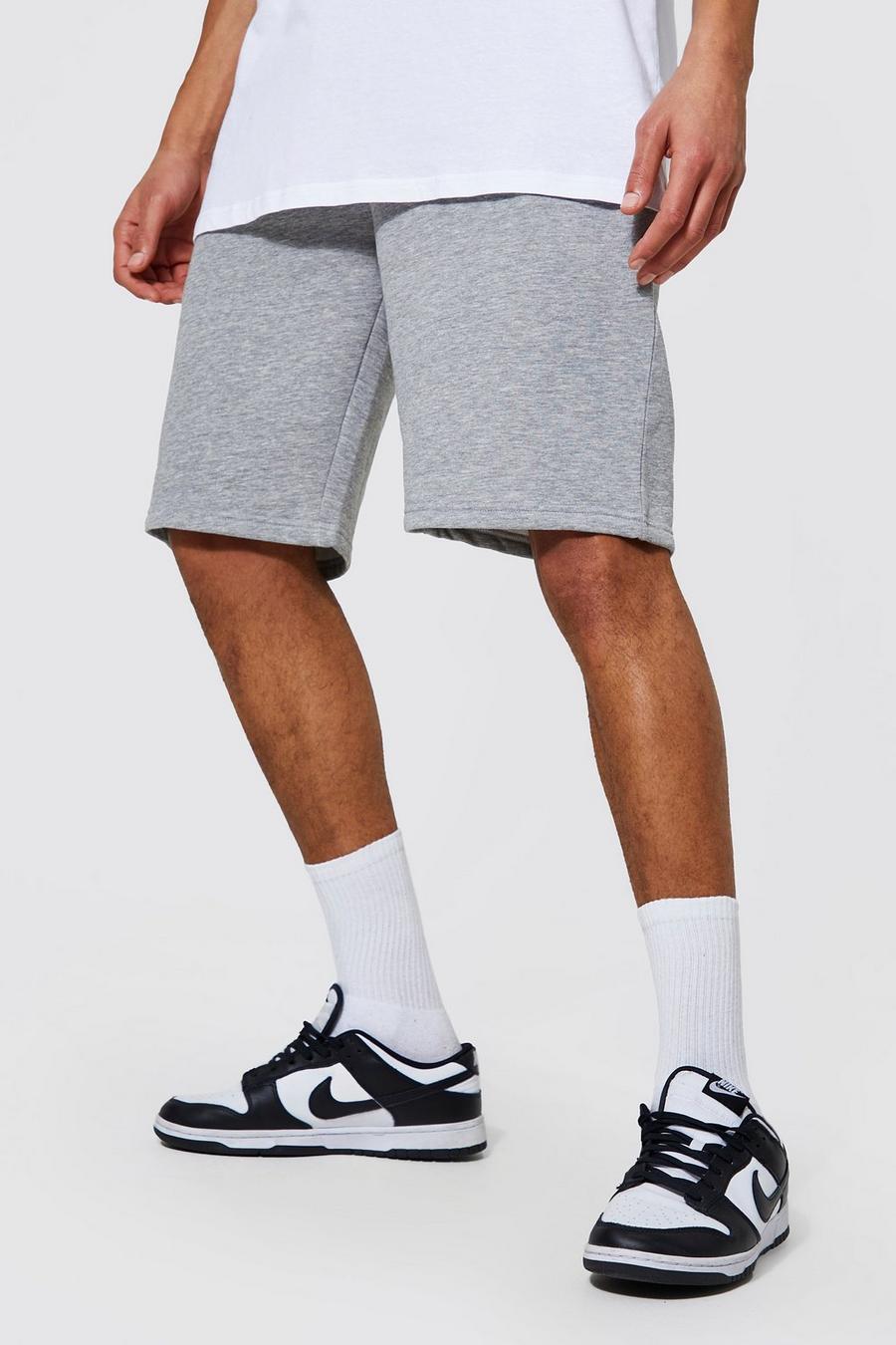 Grey marl grå Tall Mid Length Jersey Short with REEL Cotton