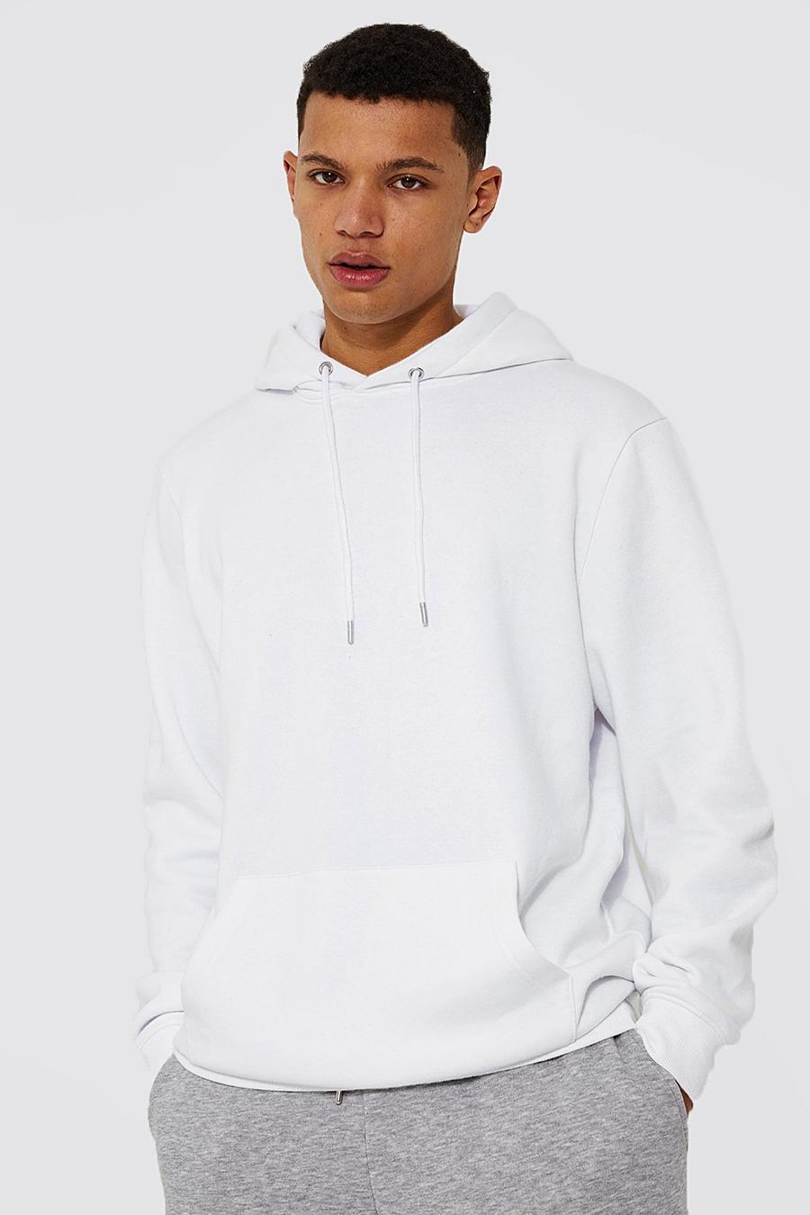 White blanco Tall Basic Regular Fit Over The Head Hoodie image number 1