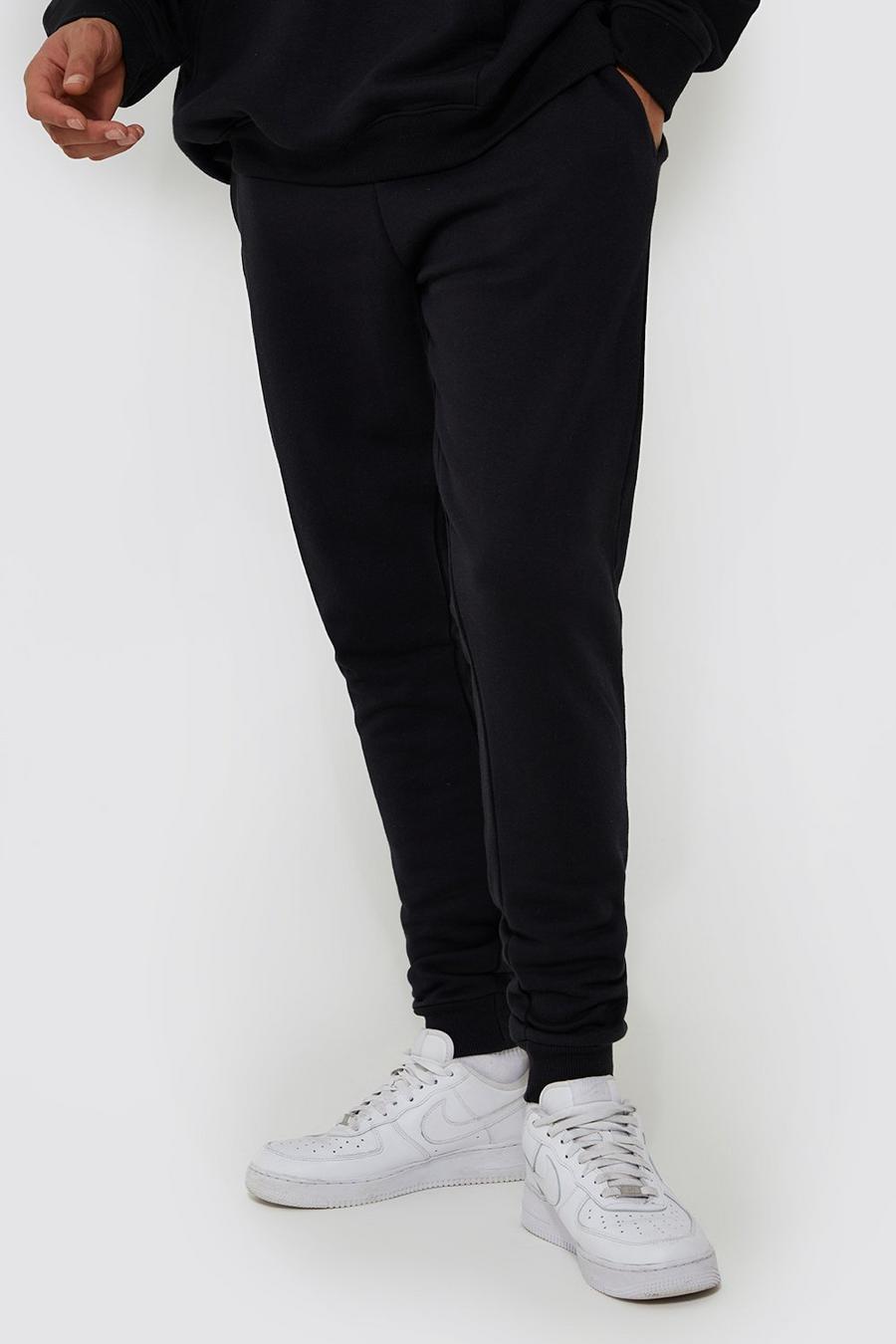 Black מכנסי ריצה בייסיק סקיני מבד משולב בכותנת REEL, לגברים גבוהים image number 1