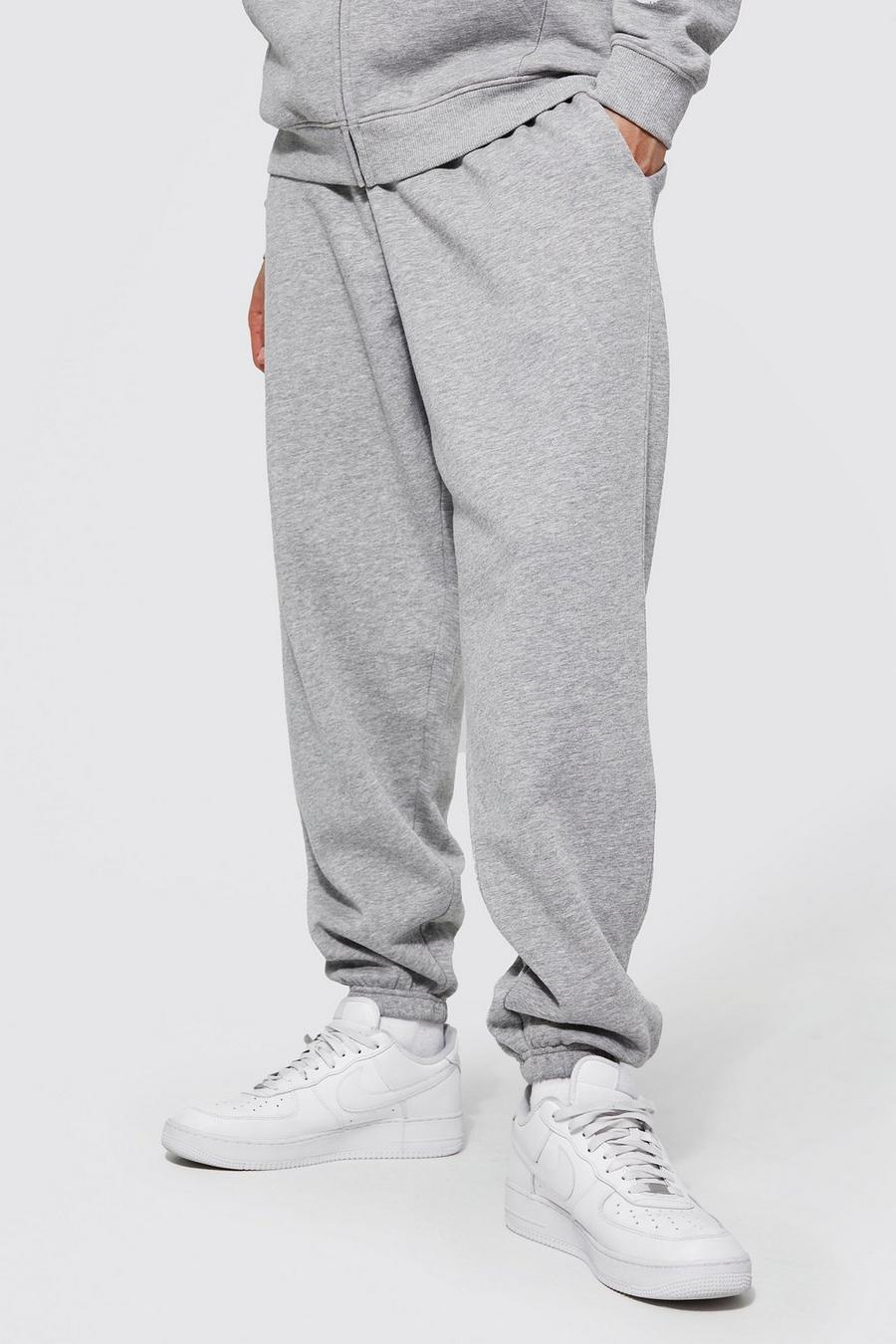 Pantalón deportivo Tall básico holgado con algodón ecológico, Grey marl grigio