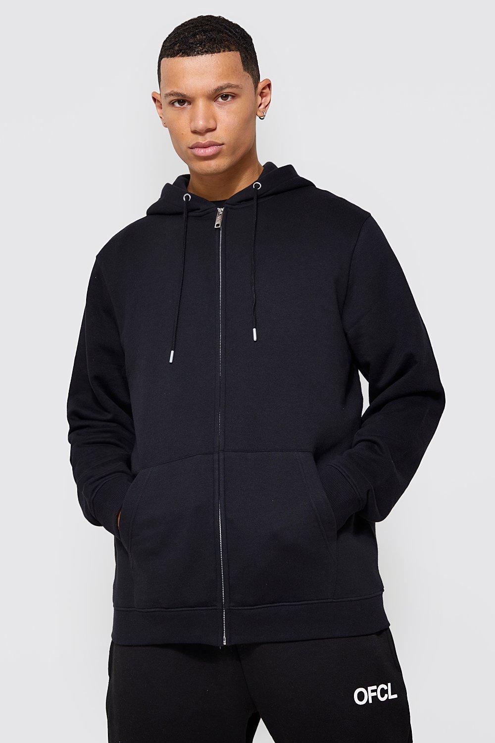 Men's Tall Basic Zip Through Hoodie | Boohoo UK