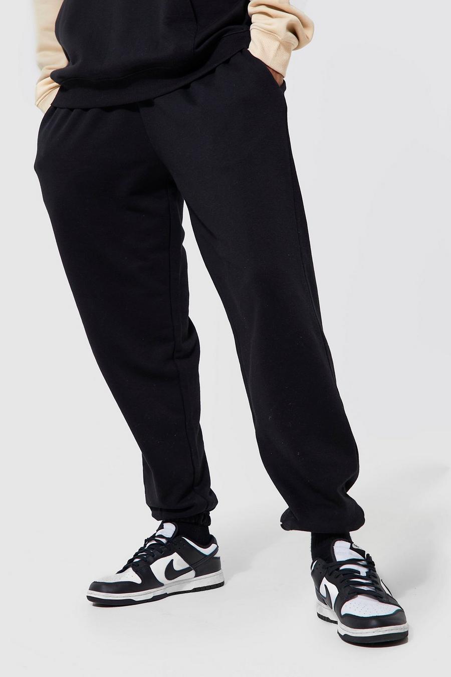 Black nero מכנסי ריצה בייסיק בגזרה משוחררת ובשילוב כותנת REEL, לגברים גבוהים image number 1