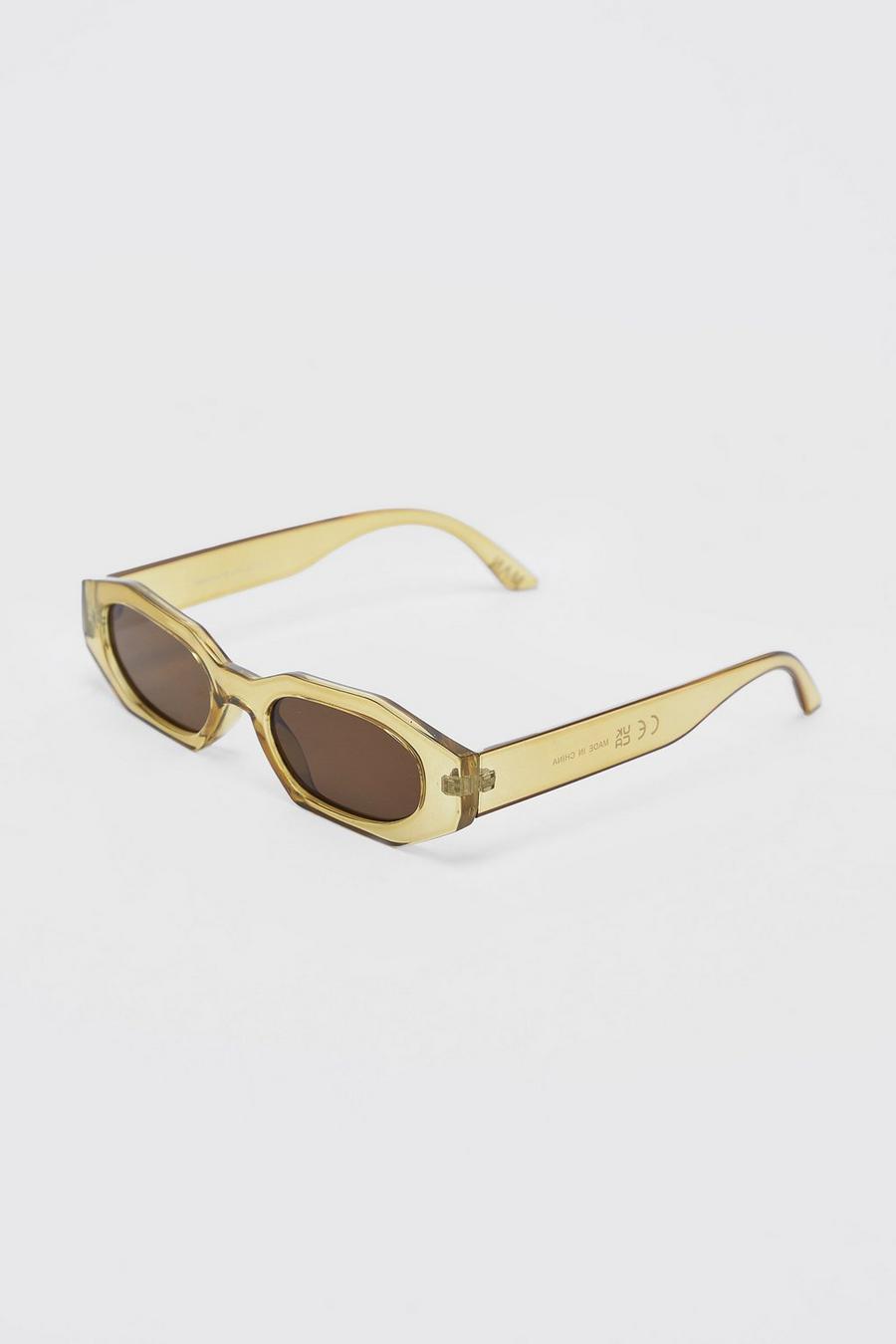 Brown Recycled Plastic Hexagon Sunglasses