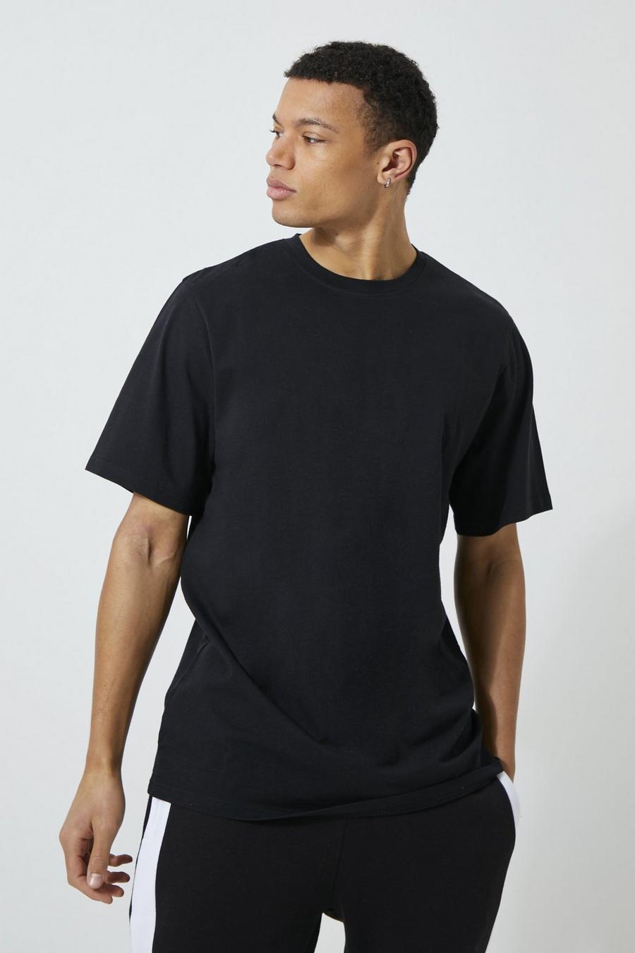Camiseta Tall básica con cuello de caja y algodón ecológico, Black image number 1