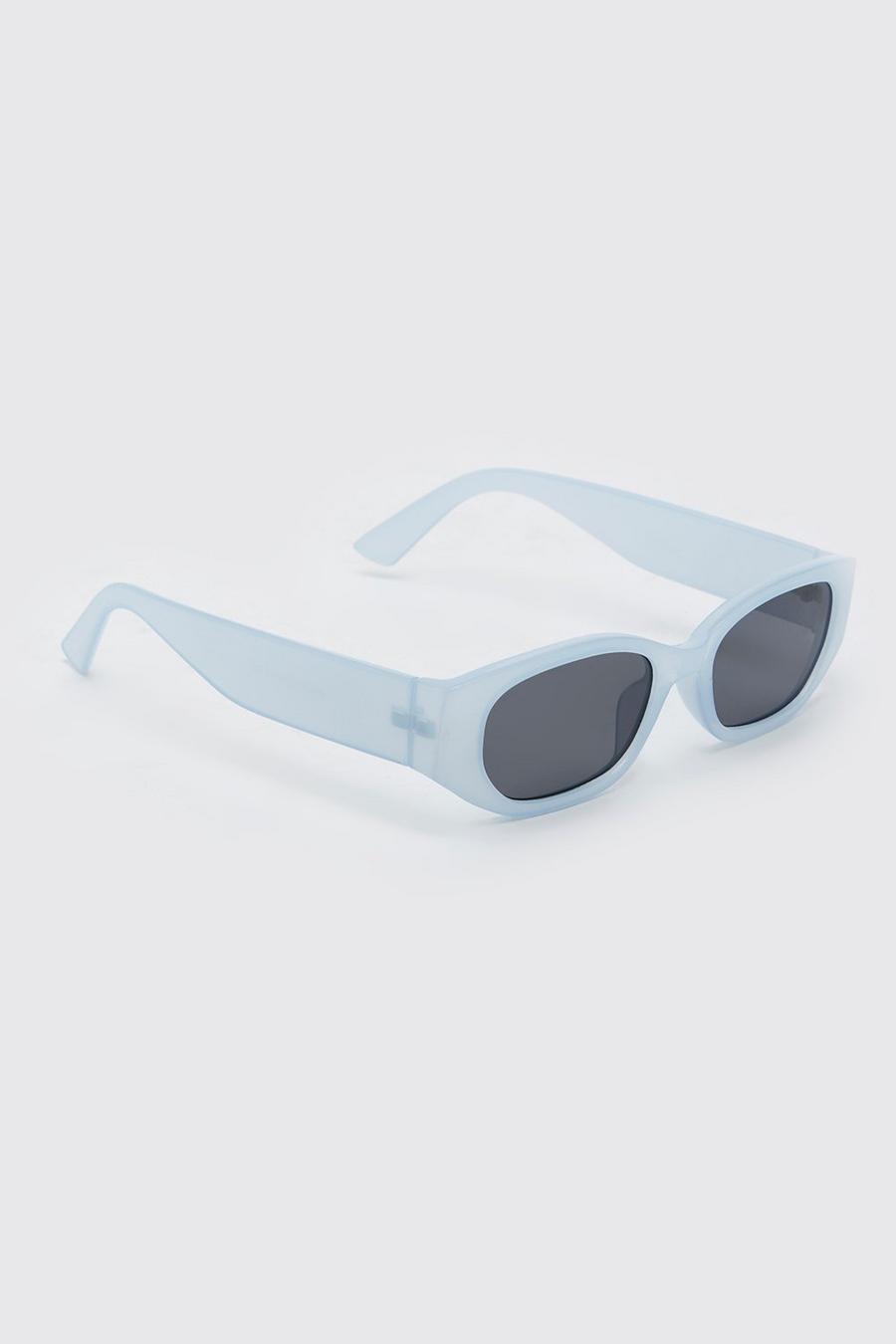 Men's Plastic Narrow Rectangle Sunglasses | Boohoo UK