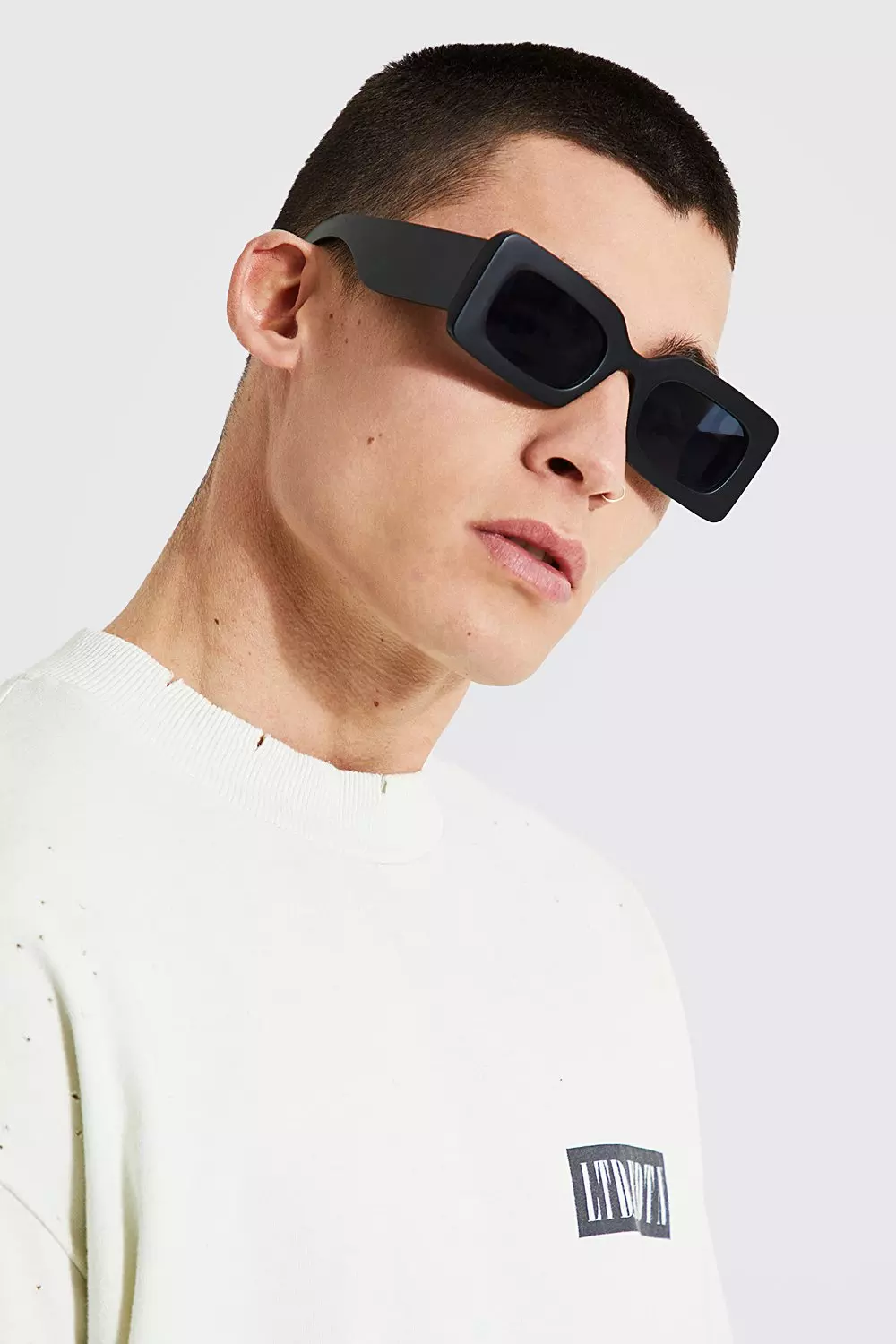 Plastic Narrow Rectangle Sunglasses