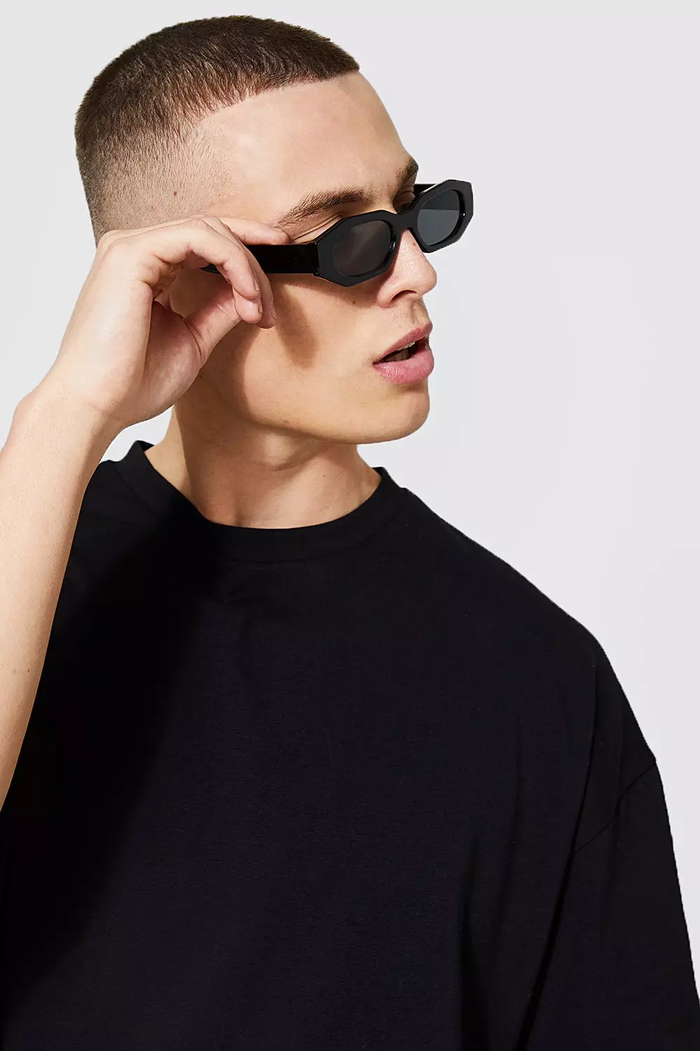 Hexagon clearance sunglasses black