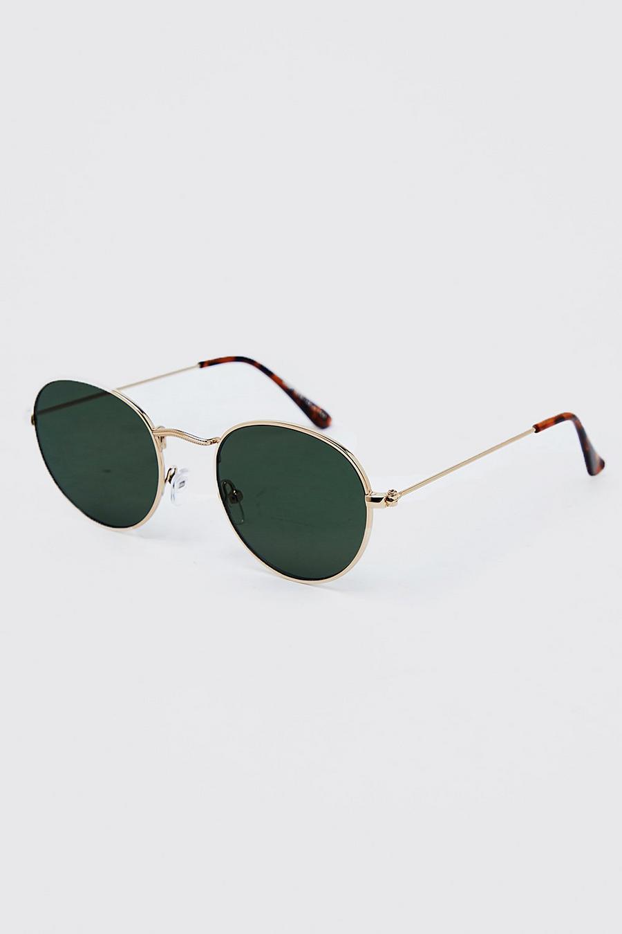 Gold Metal Round Sunglasses image number 1