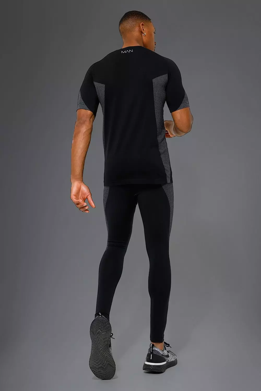 Black Man Active Gym Seamless Leggings alternative image