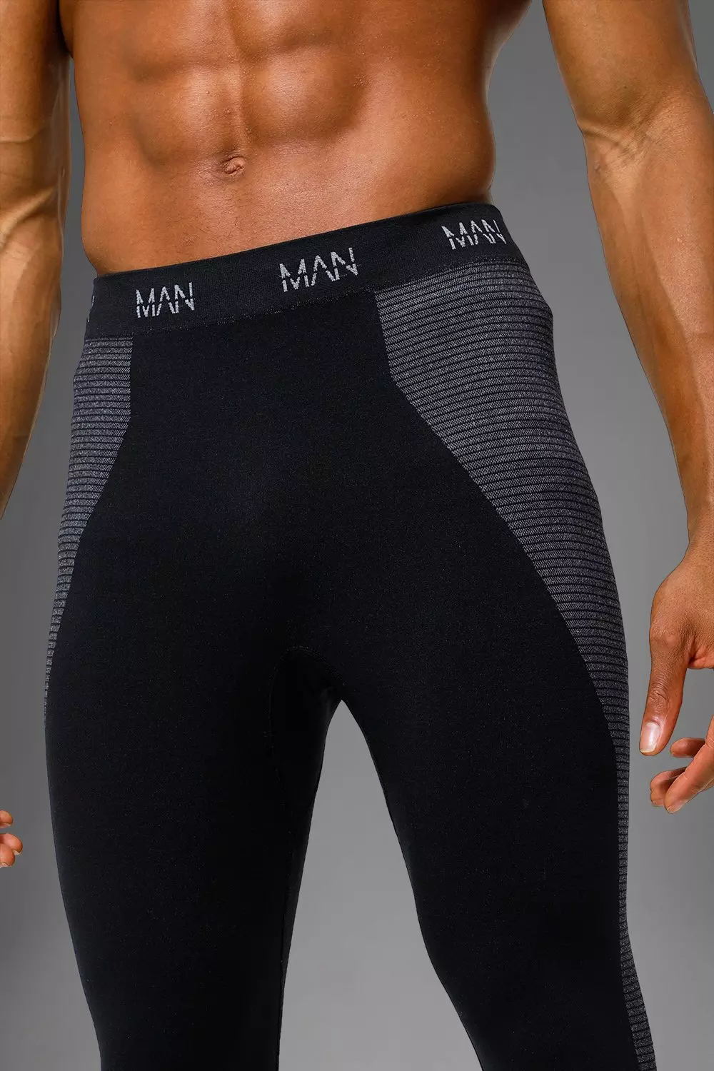 Black Man Active Gym Seamless Leggings alternative image