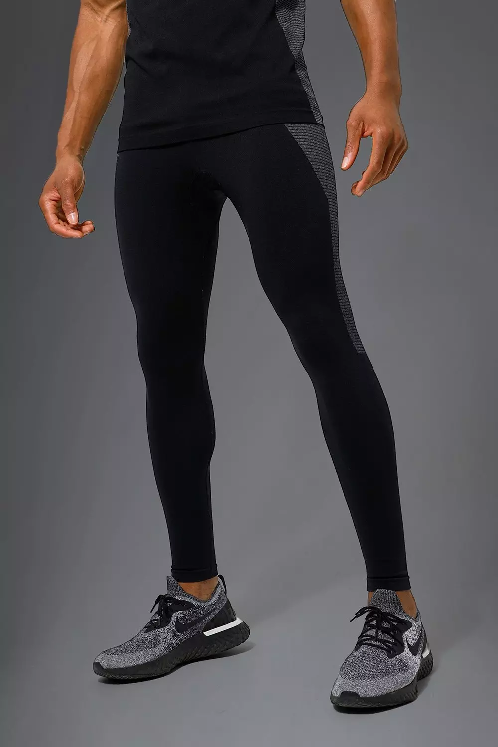 Black Man Active Gym Seamless Leggings alternative image