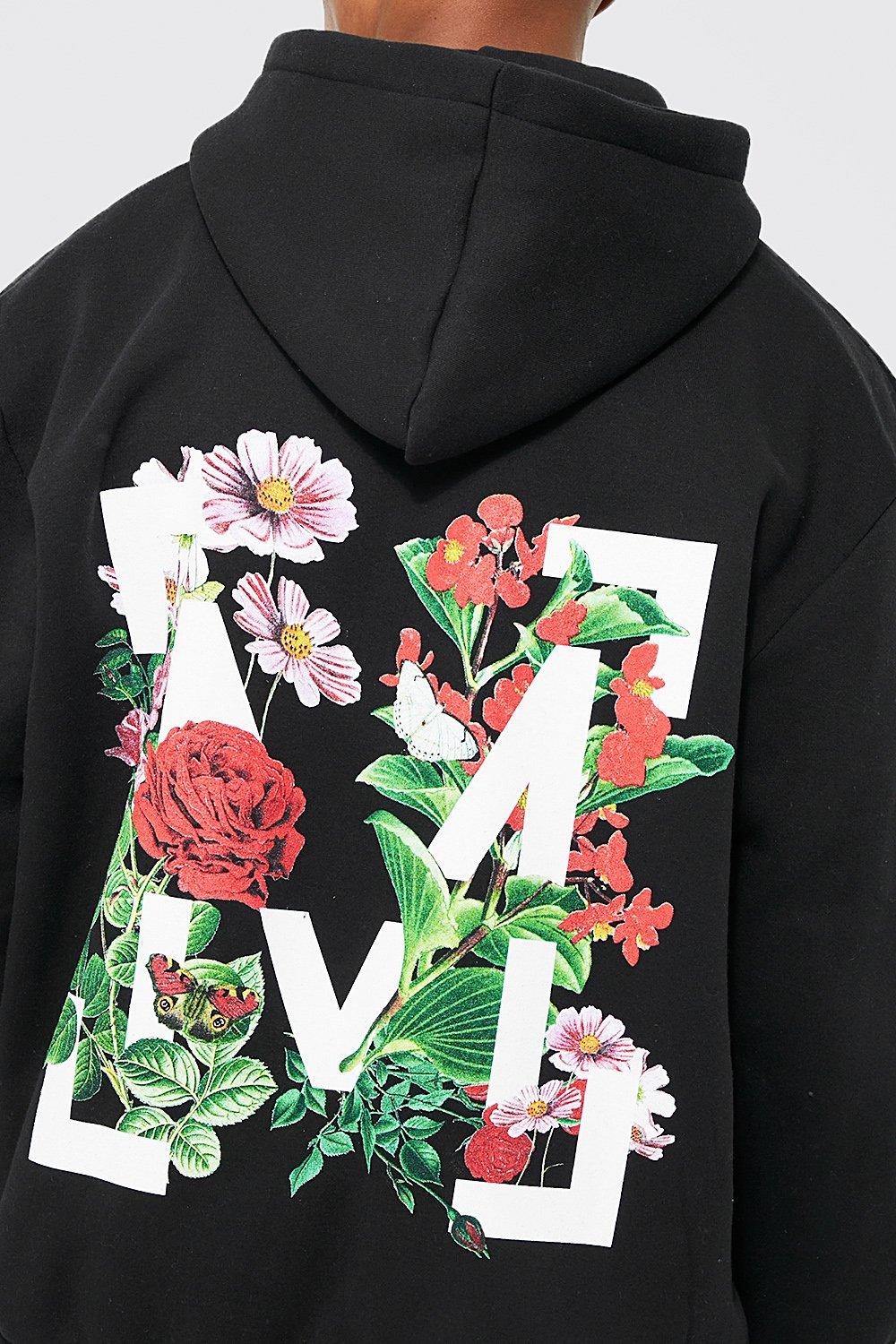 Off white rose on sale zip up hoodie