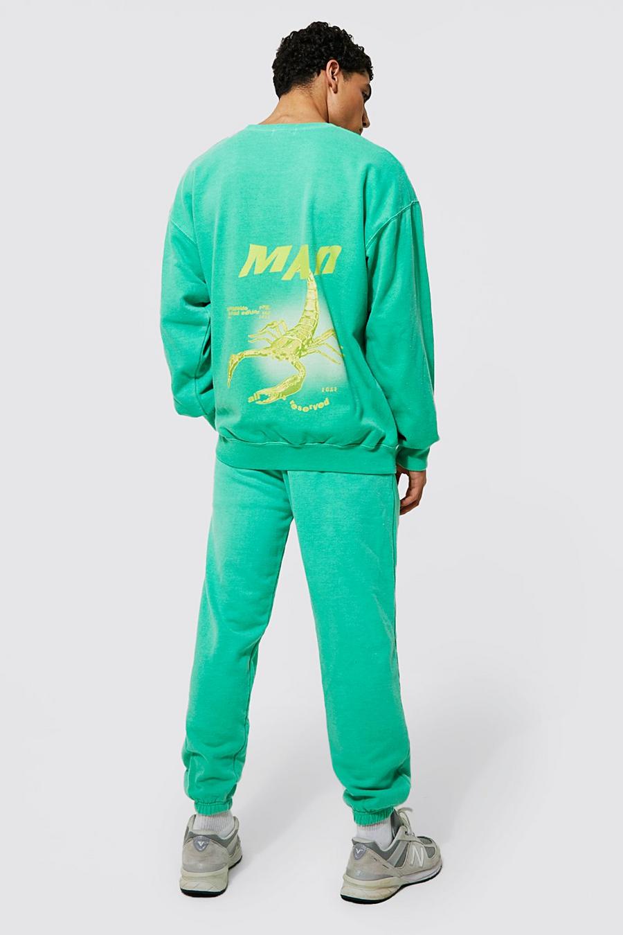 Green Oversized Man Scorpion Sweater Tracksuit image number 1