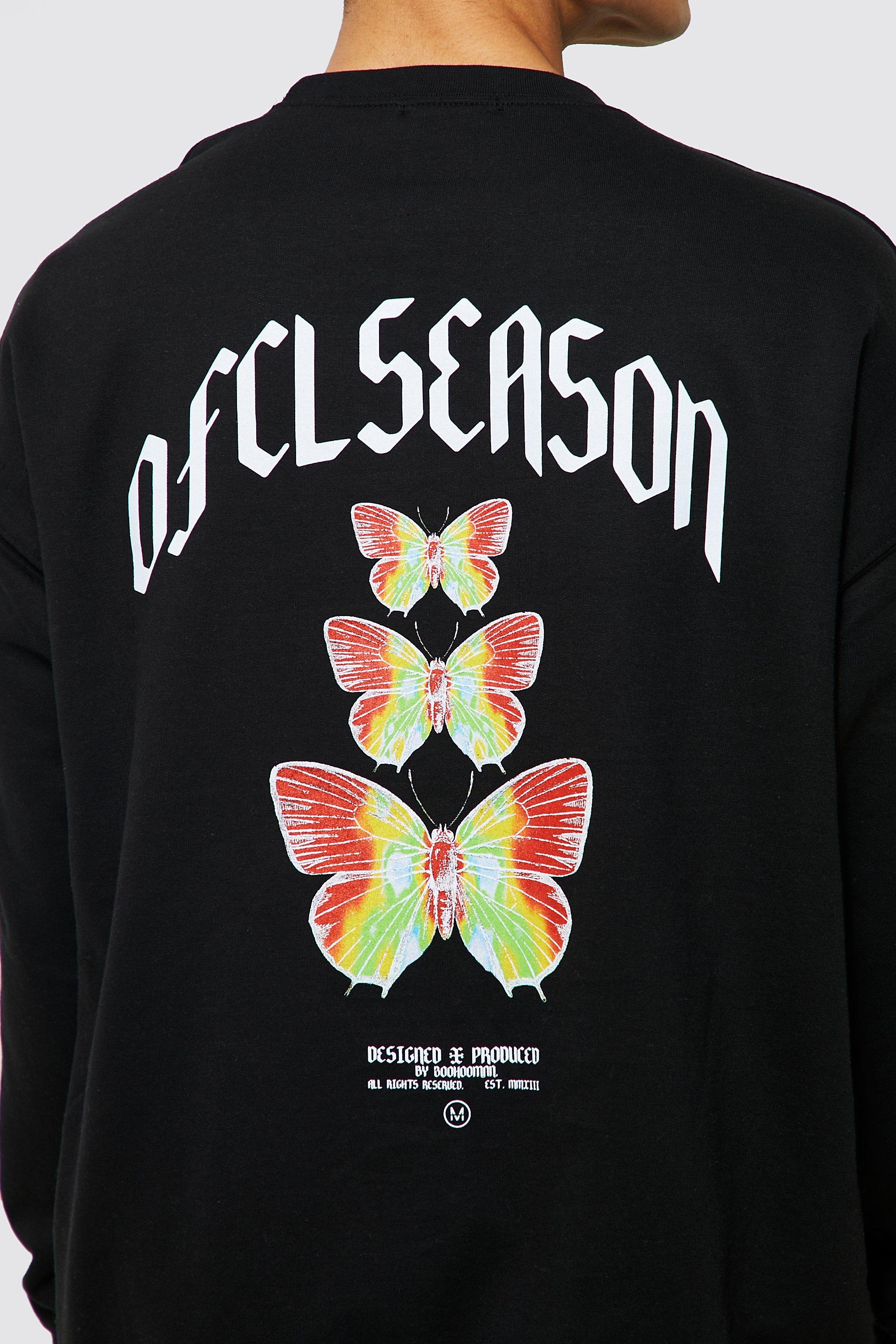 Oversized Ofcl Season Butterfly Sweatshirt boohoo