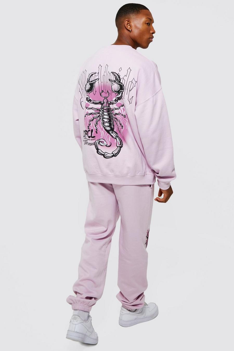 Lilac Oversized Scorpion Sweater Tracksuit image number 1
