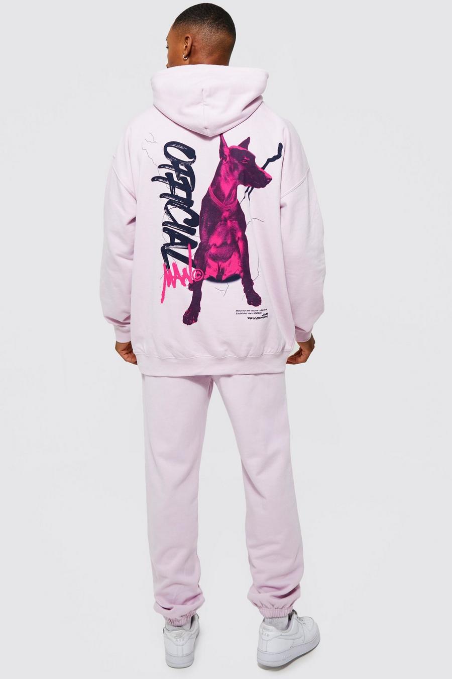 Lilac Oversized Official Dog Hooded Tracksuit image number 1
