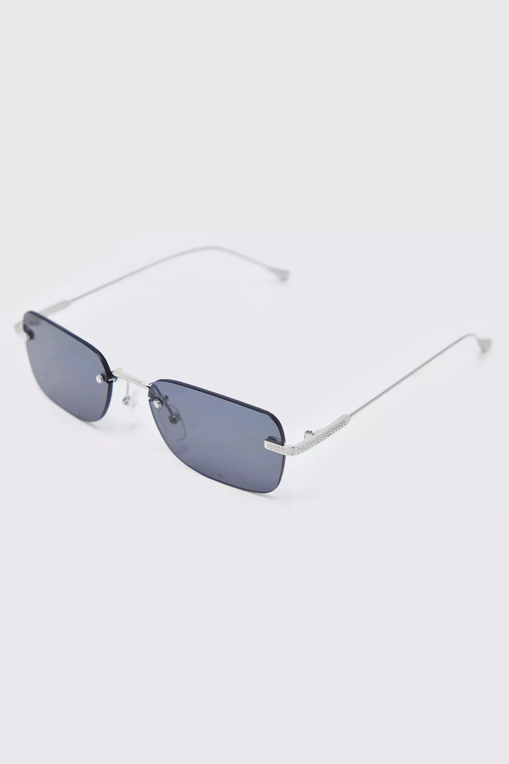 Silver Rectangular Frameless Sunglasses alternative image