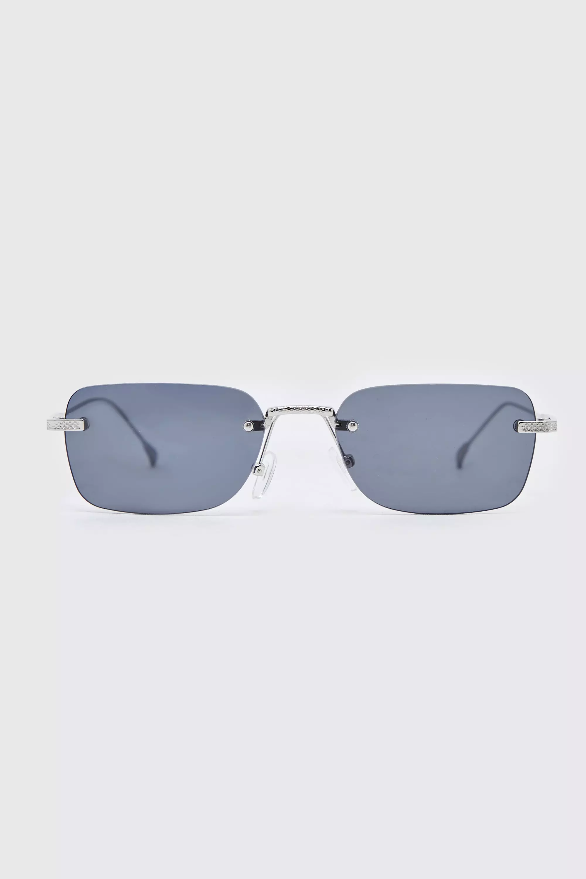 Silver Rectangular Frameless Sunglasses alternative image