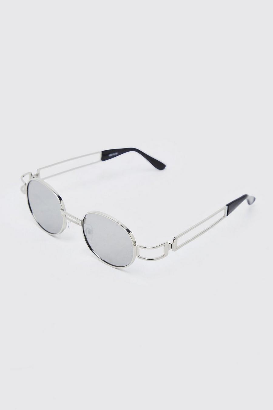 Silver Metal Round Sunglasses