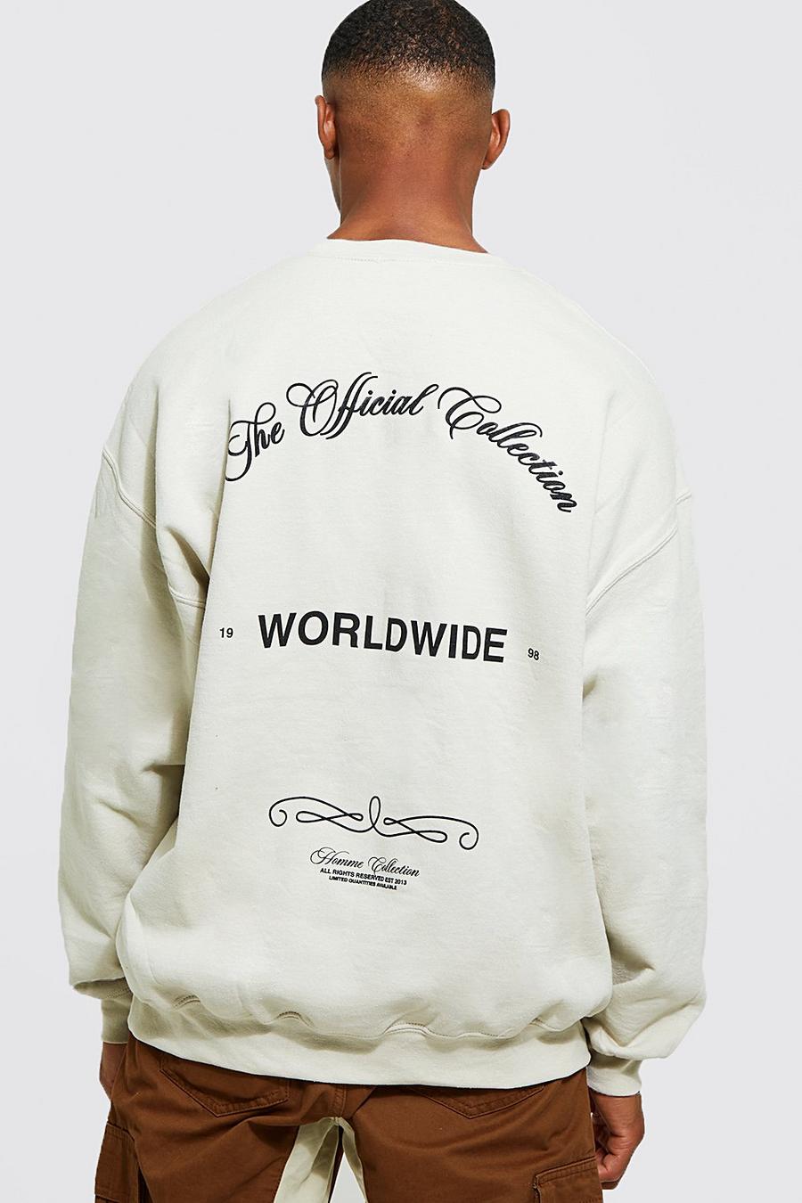 Sand Worldwide Oversize hoodie med tryck bak image number 1