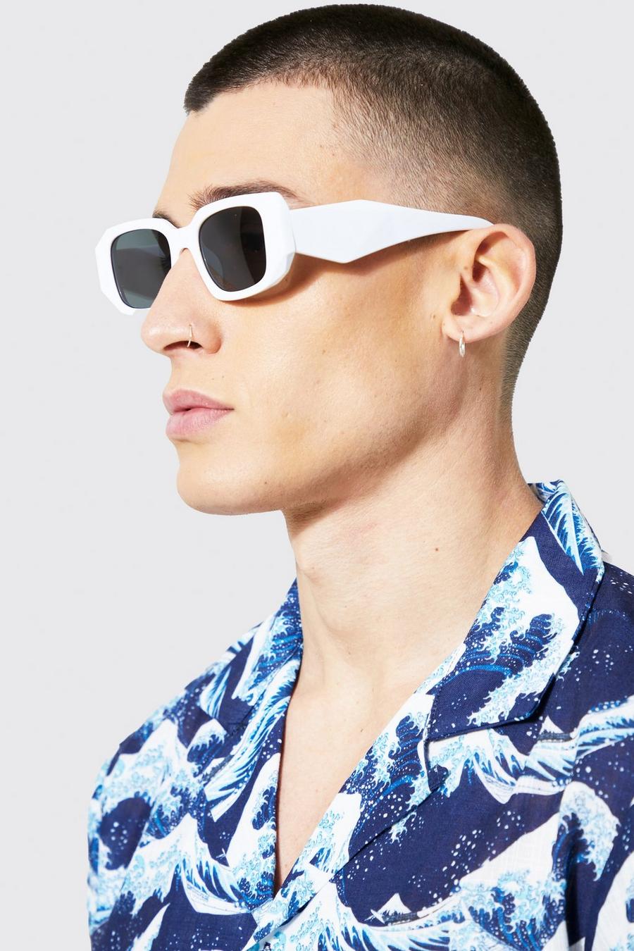 White Plastic Chunky Sunglasses image number 1