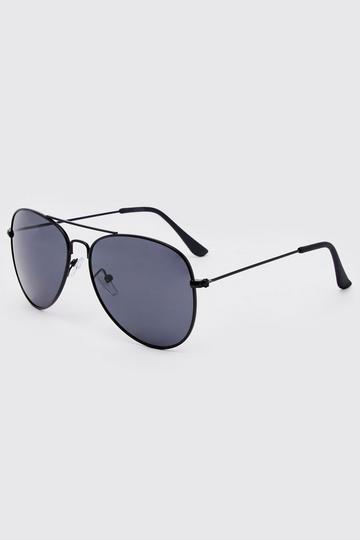 Metal Aviator Sunglasses black