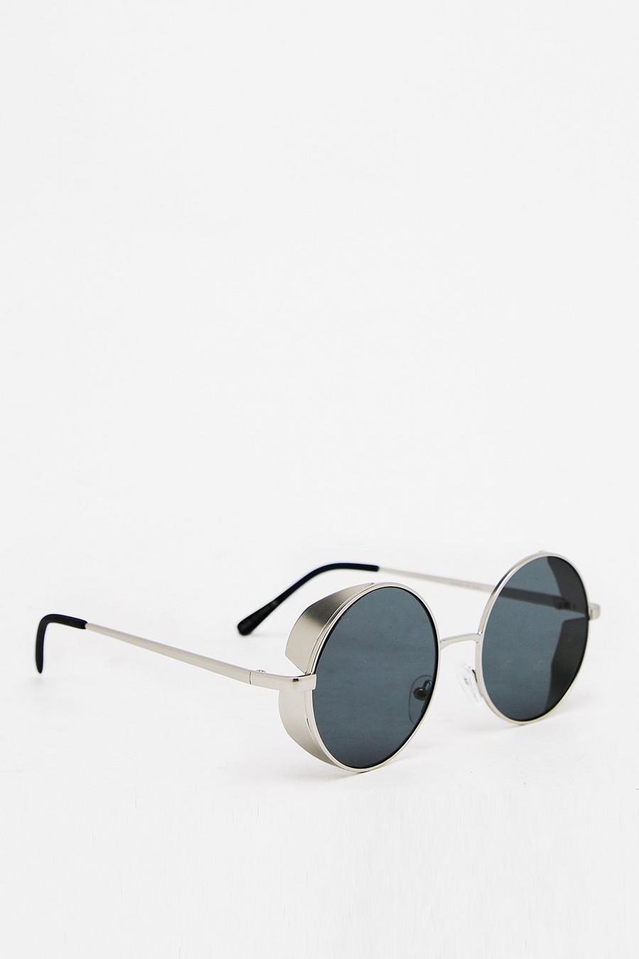 Mens Sunglasses BoohooMAN Sunglasses for Men Blue BoohooMAN Metal Half Frame Sunglasses in Silver 