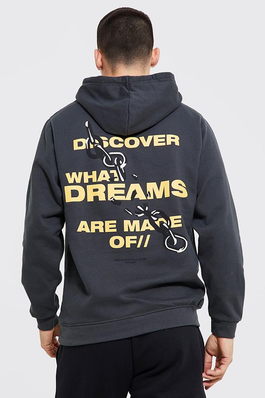 Charcoal grey What Dreams Are Made Of Back Print Hoodie