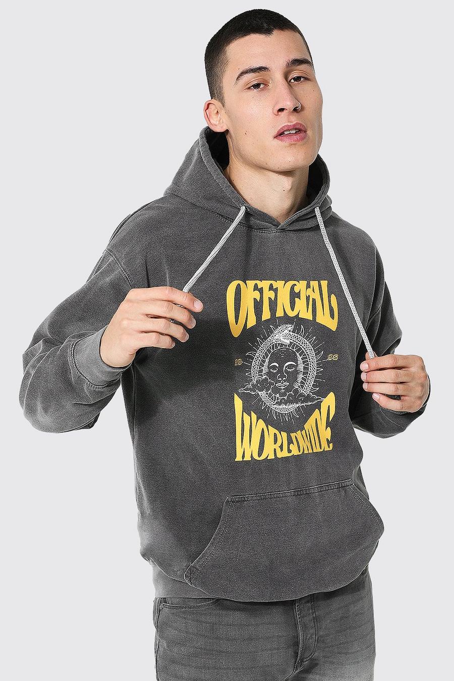 Charcoal Official Overdye Graphic Hoodie image number 1