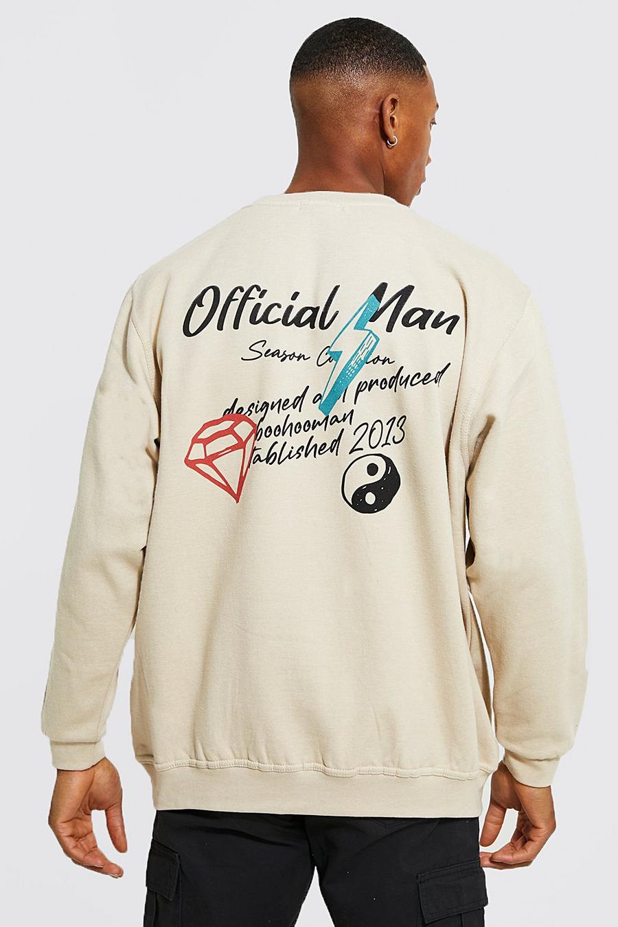 Sand Official Man Oversized Back Print Sweatshirt image number 1